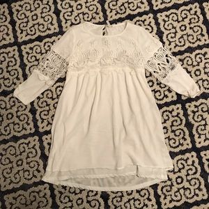 (3 for $10) White Long Sleeve Lace Dress